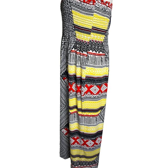 Magic beaded tube top maxi XL dress stretch geo print Y2K 70’s - Picture 5 of 10